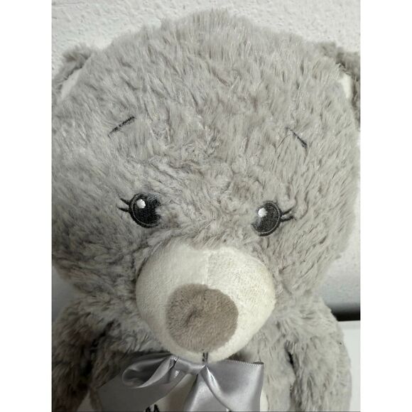 KellyToy My First Teddy Bear Plush Gray Rattle Teddy Bear Lovey 13” - Picture 3 of 7